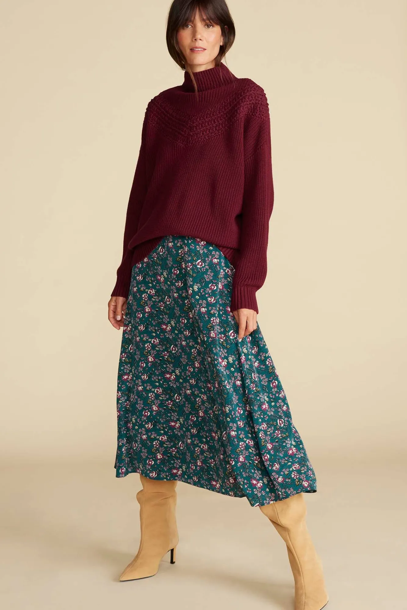 Amour Vert Blaze Washable Silk Skirt- Skirts