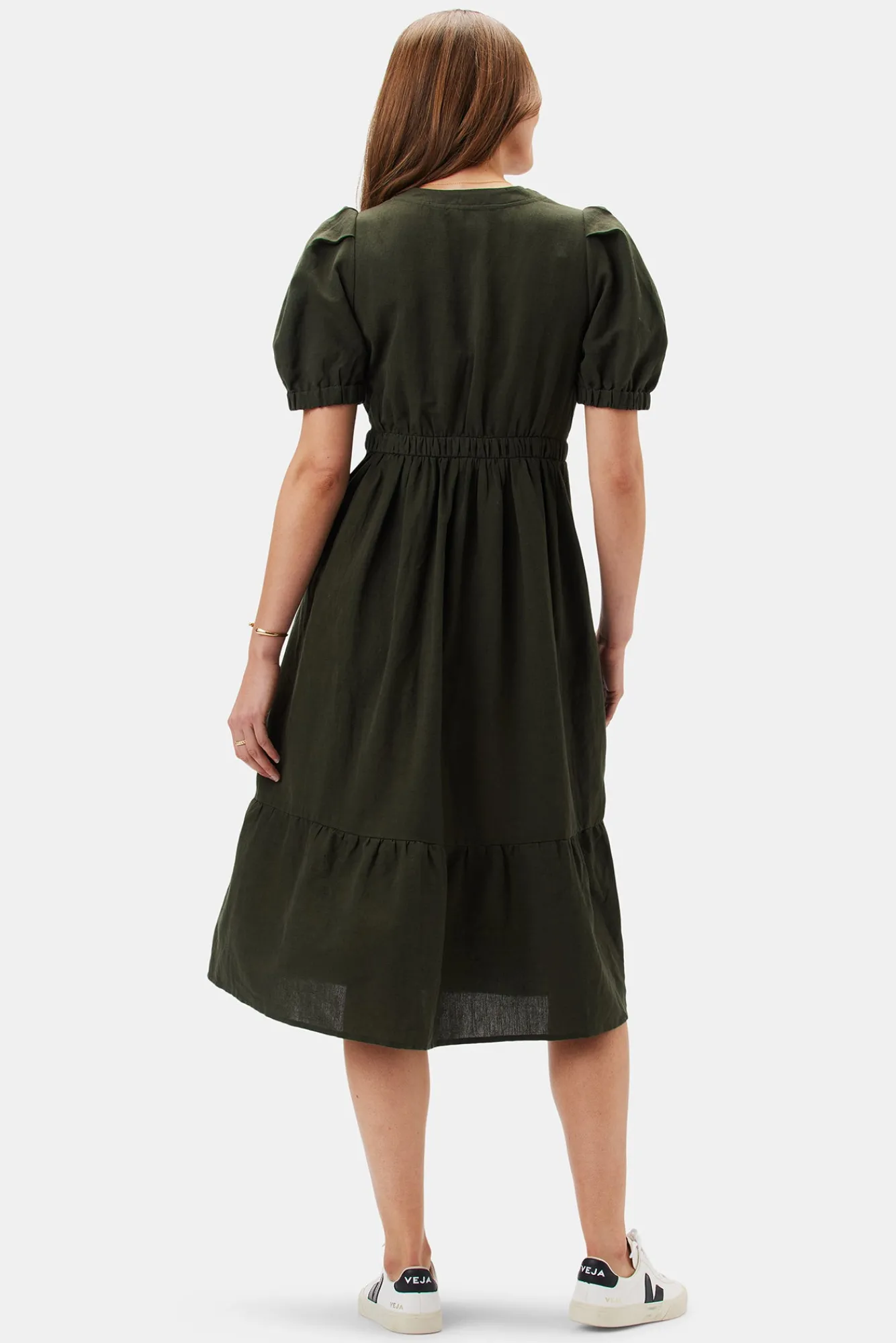 Amour Vert Danielle Cotton Linen Dress- Dresses|Clearance