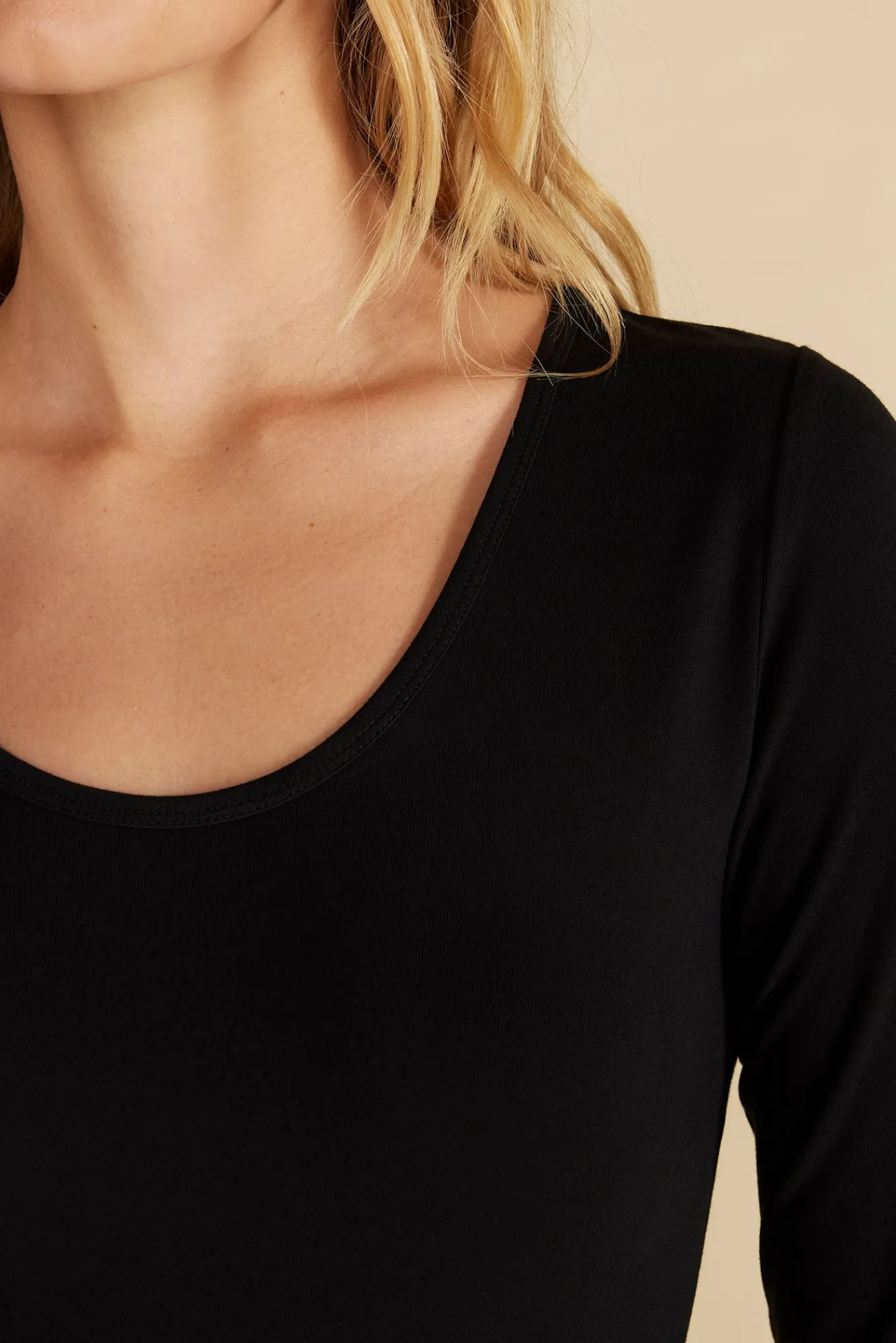 Amour Vert Elea Bamboo Knit Bodysuit- Tops|Clearance