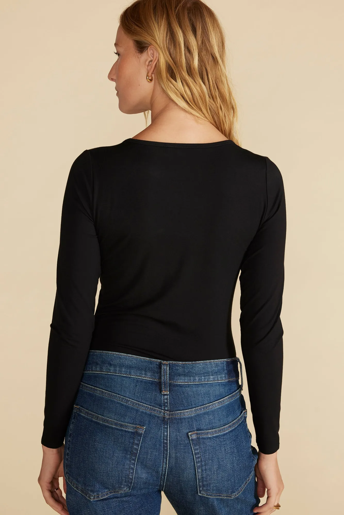 Amour Vert Elea Bamboo Knit Bodysuit- Tops|Clearance