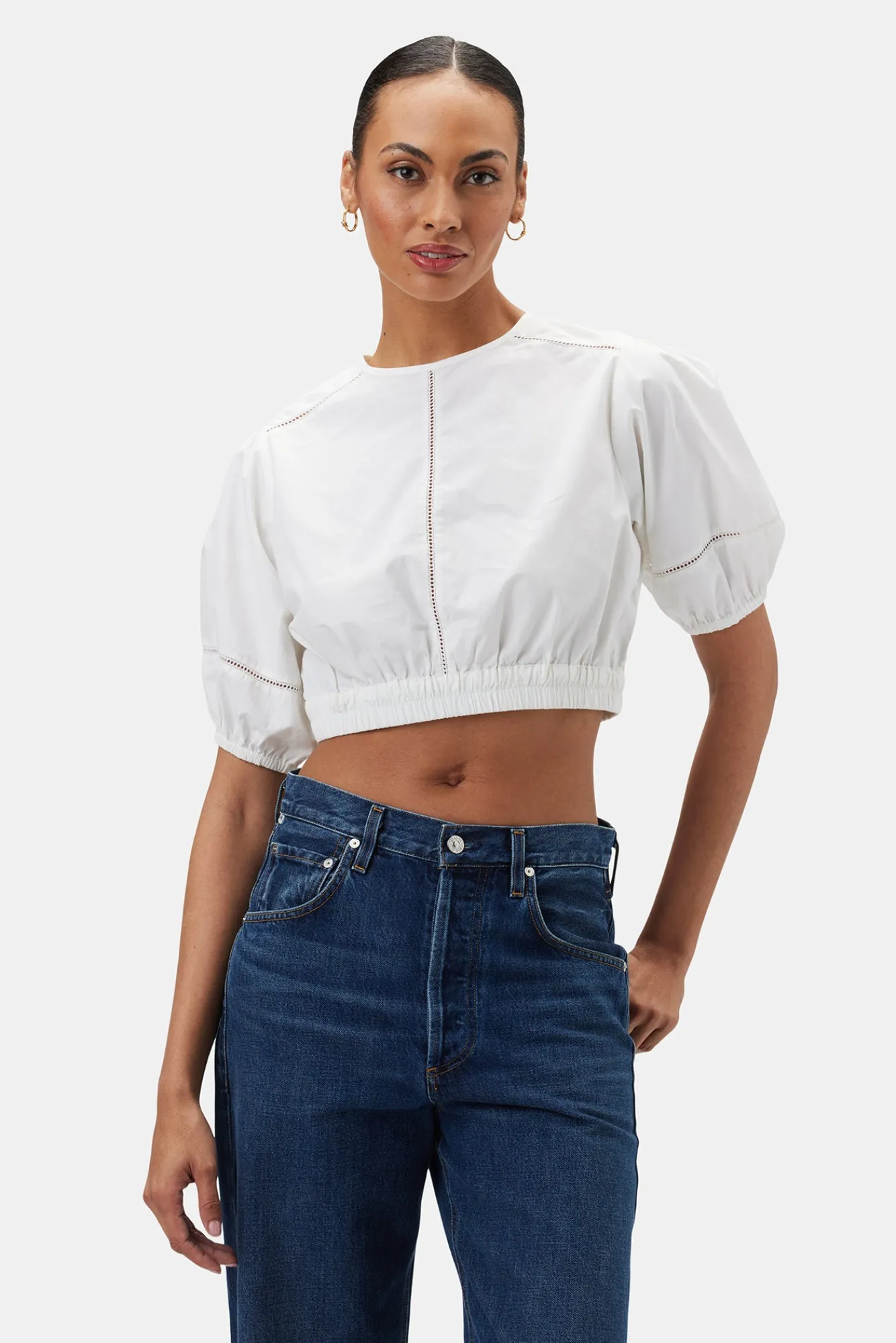 Amour Vert Lisa Organic Cotton Poplin Top- Tops|Clearance