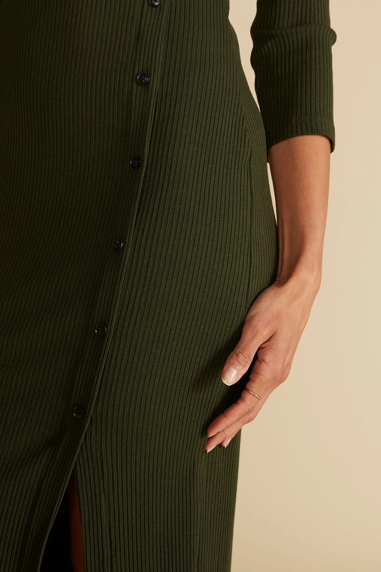 Amour Vert Angeline Paris Rib Midi Dress- Dresses