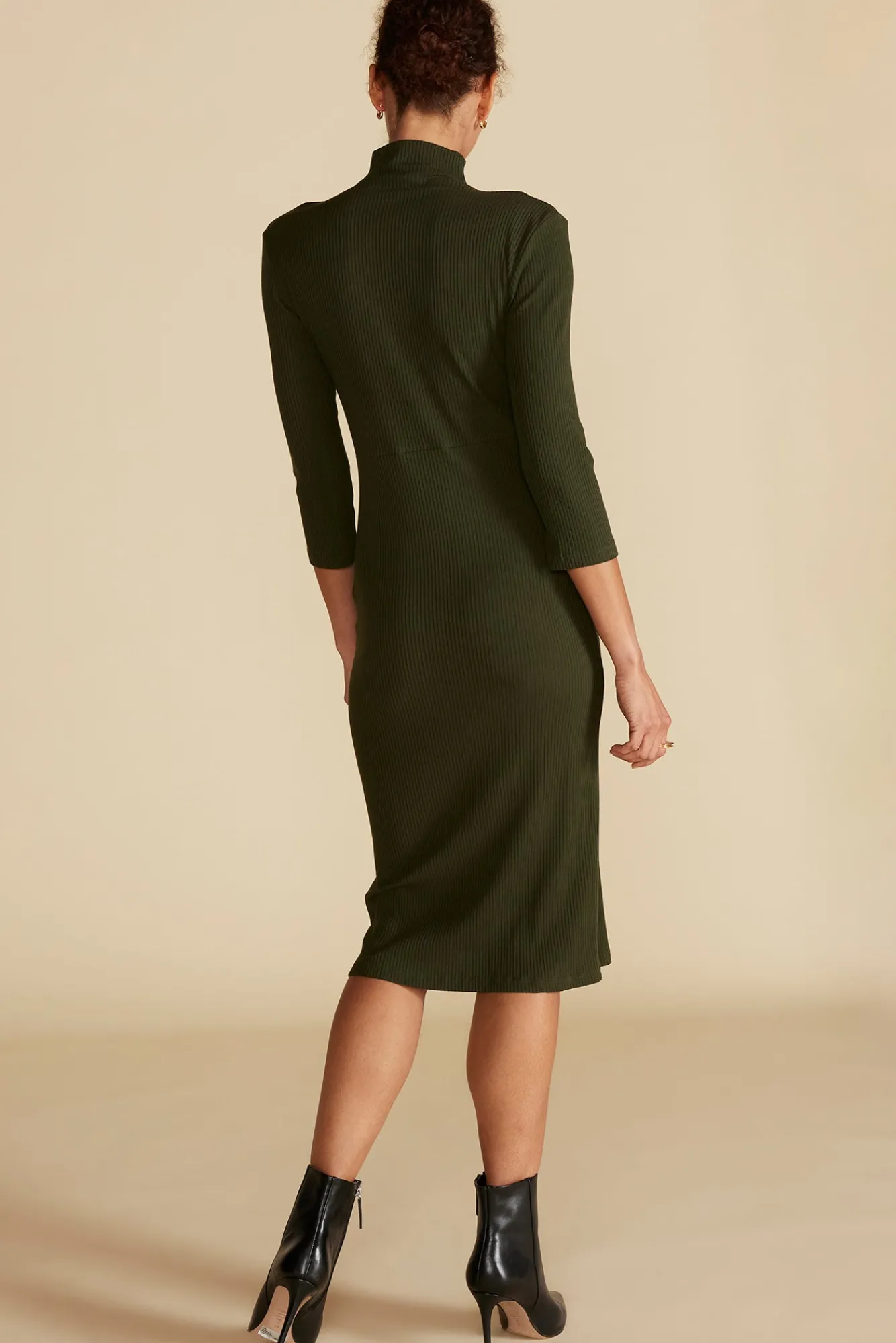Amour Vert Angeline Paris Rib Midi Dress- Dresses