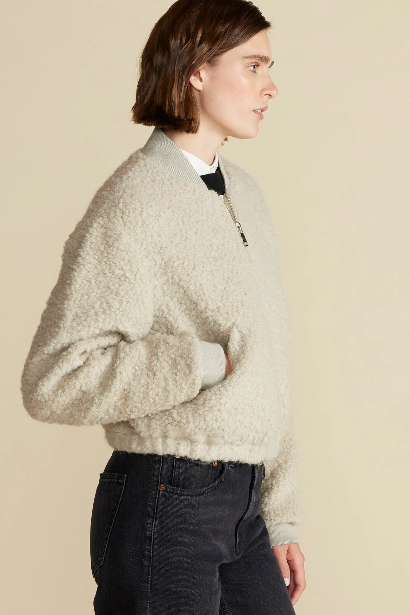 Amour Vert Jarrel Sherpa Bomber Jacket- Jackets & Outerwear|Clearance