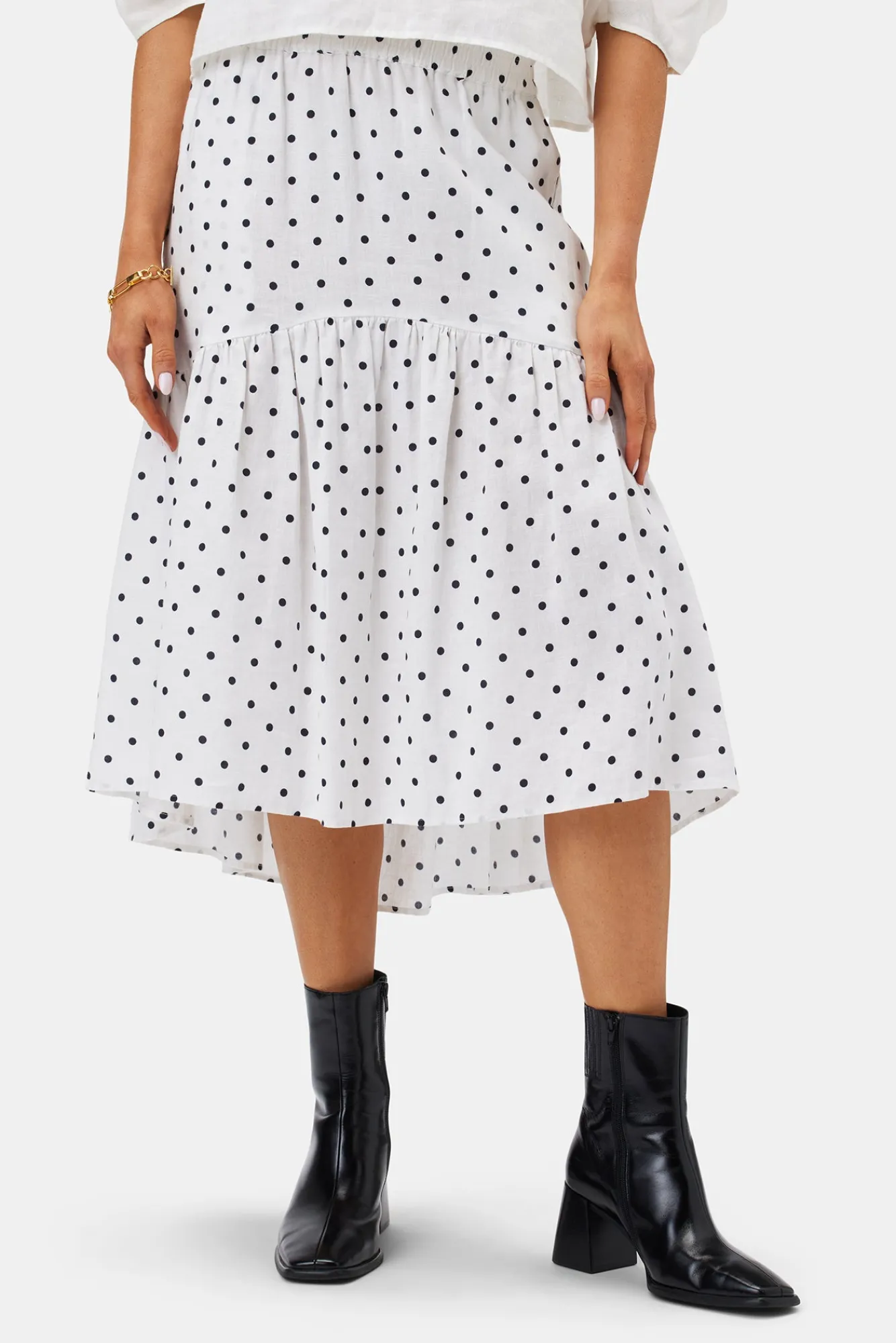 Amour Vert Lilly Pilly Lola Organic Linen Skirt- Skirts|Clearance