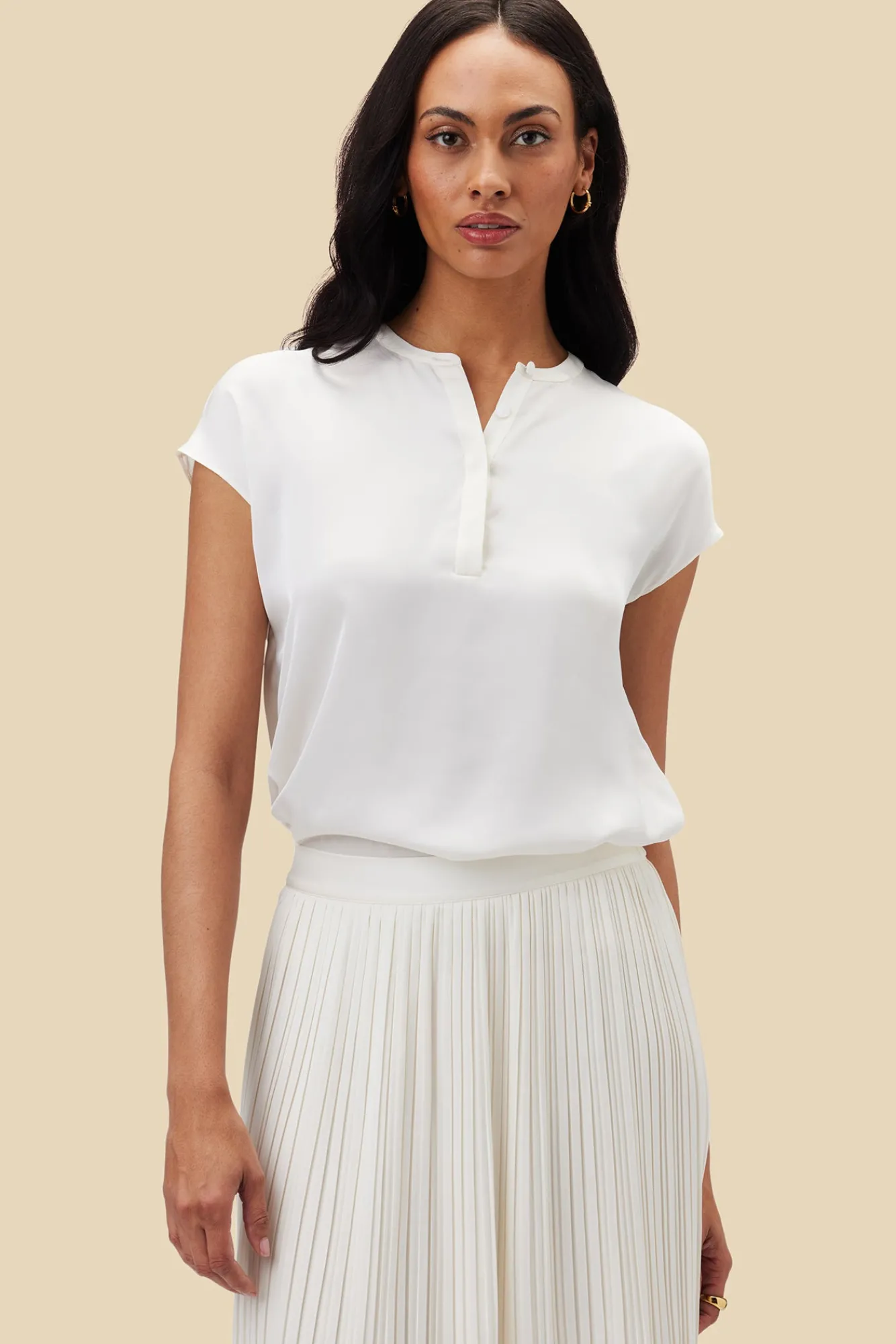 Amour Vert Ren Recycled Sateen Blouse- Blouses & Shirts|Tops