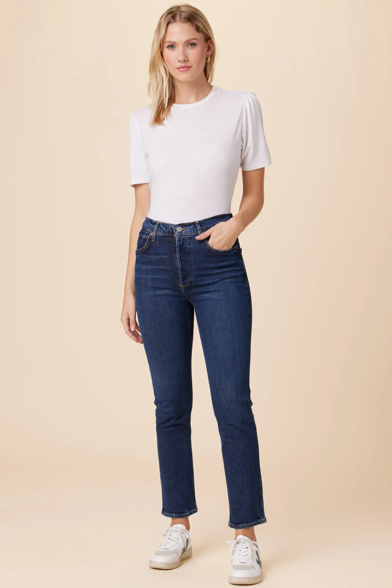 Amour Vert AGOLDE Riley Long High Rise Straight Jean- Denim|Pants