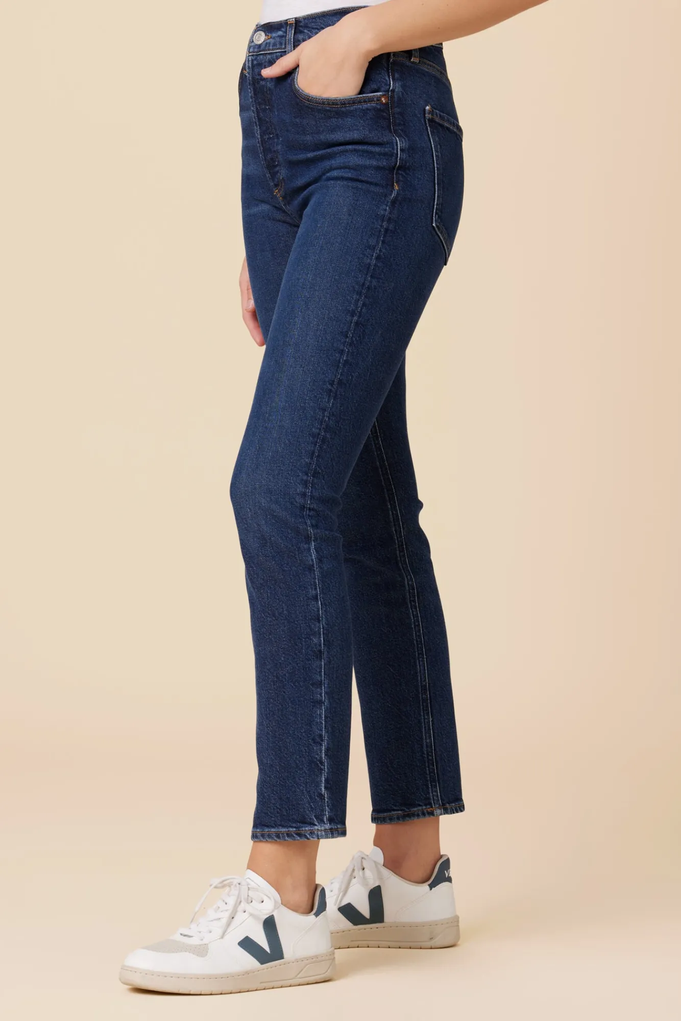 Amour Vert AGOLDE Riley Long High Rise Straight Jean- Denim|Pants