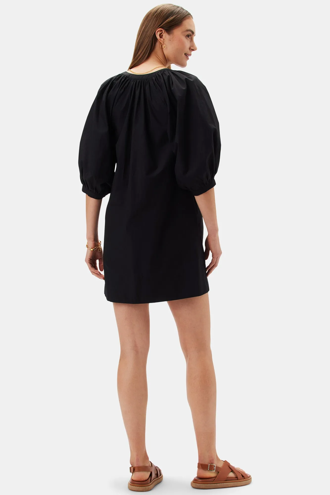 Amour Vert Esther Organic Cotton Poplin Dress- Dresses|Clearance