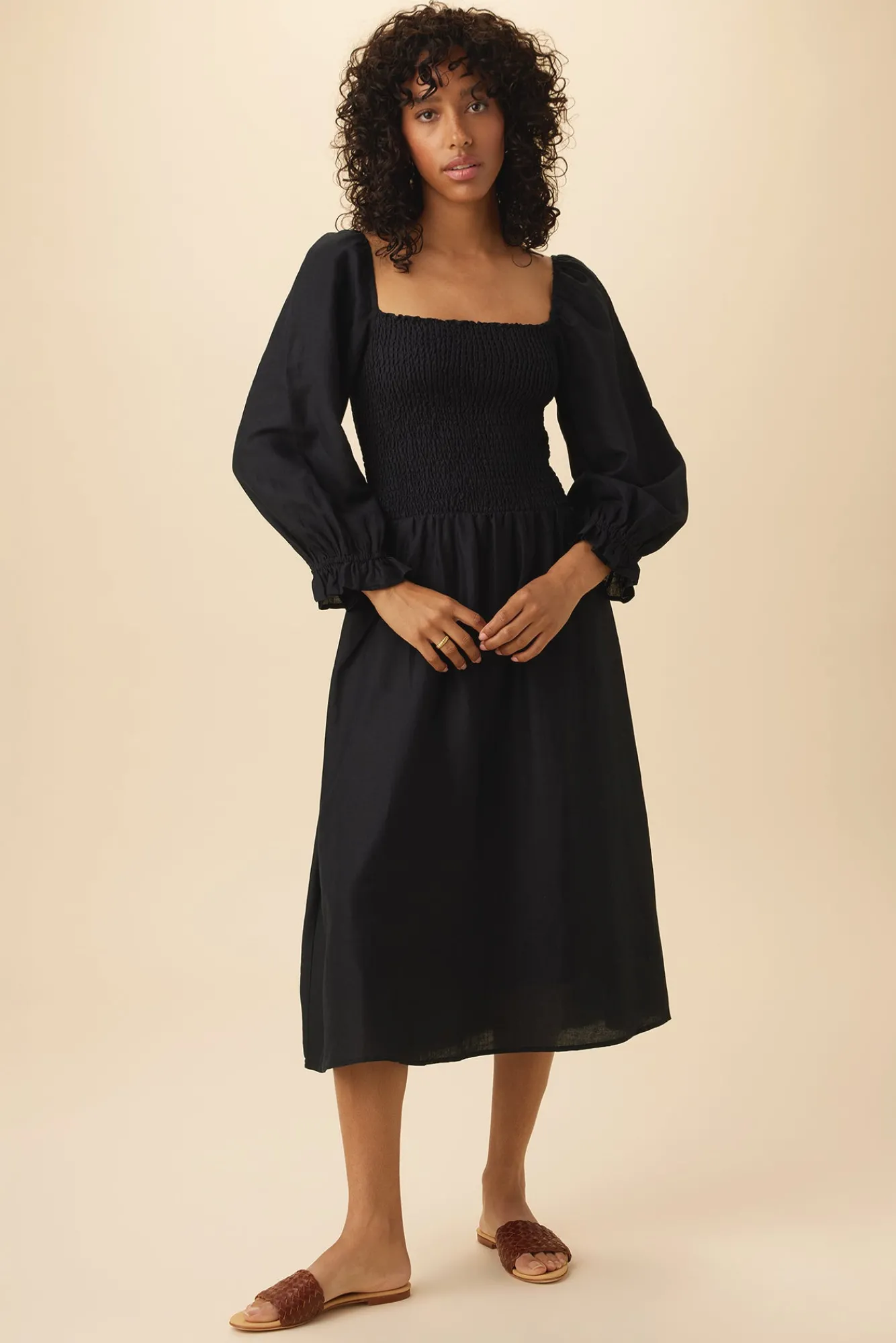 Amour Vert Averill Ramie Viscose Dress- Dresses|Clearance