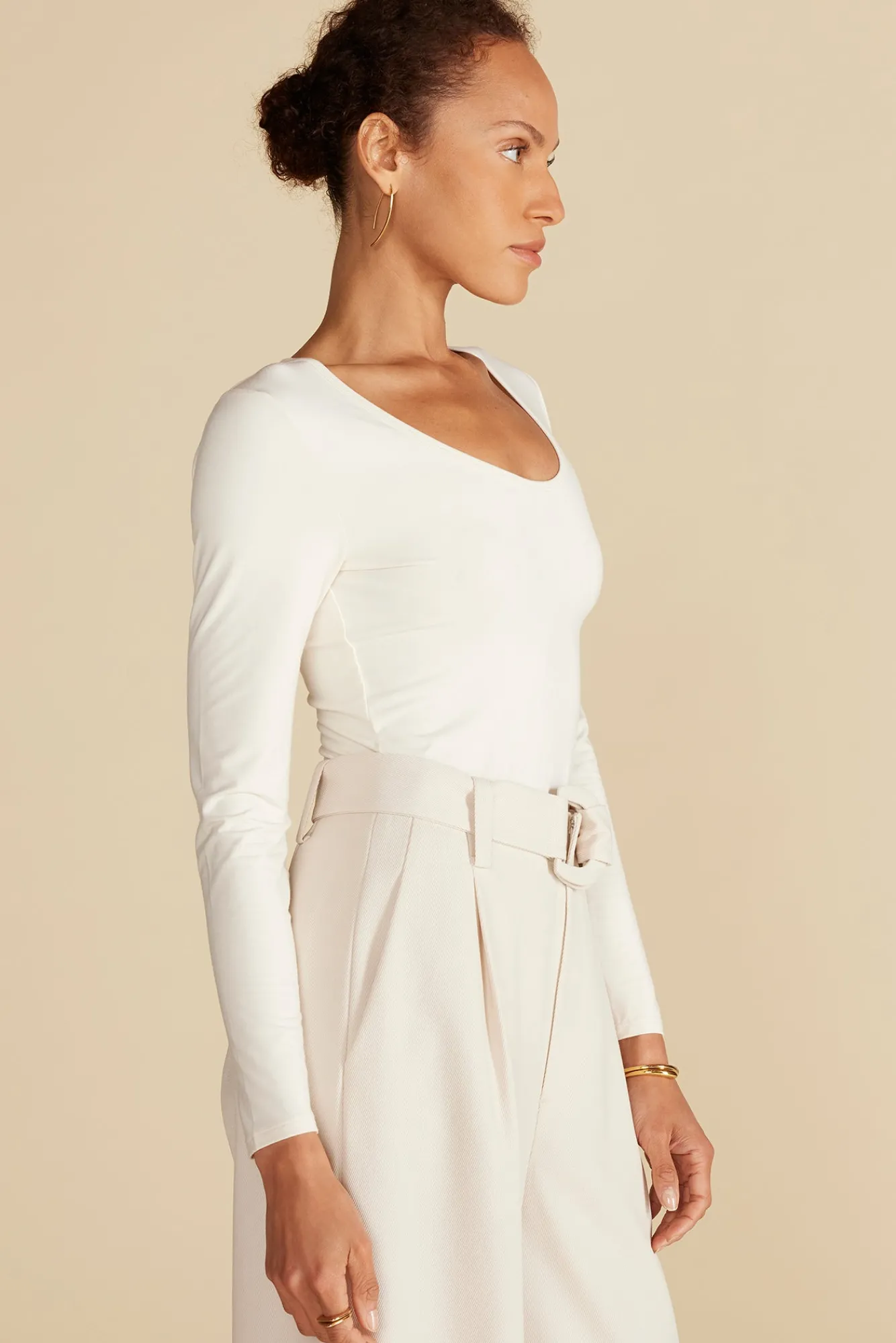 Amour Vert Elea Bamboo Knit Bodysuit- Tops|Clearance