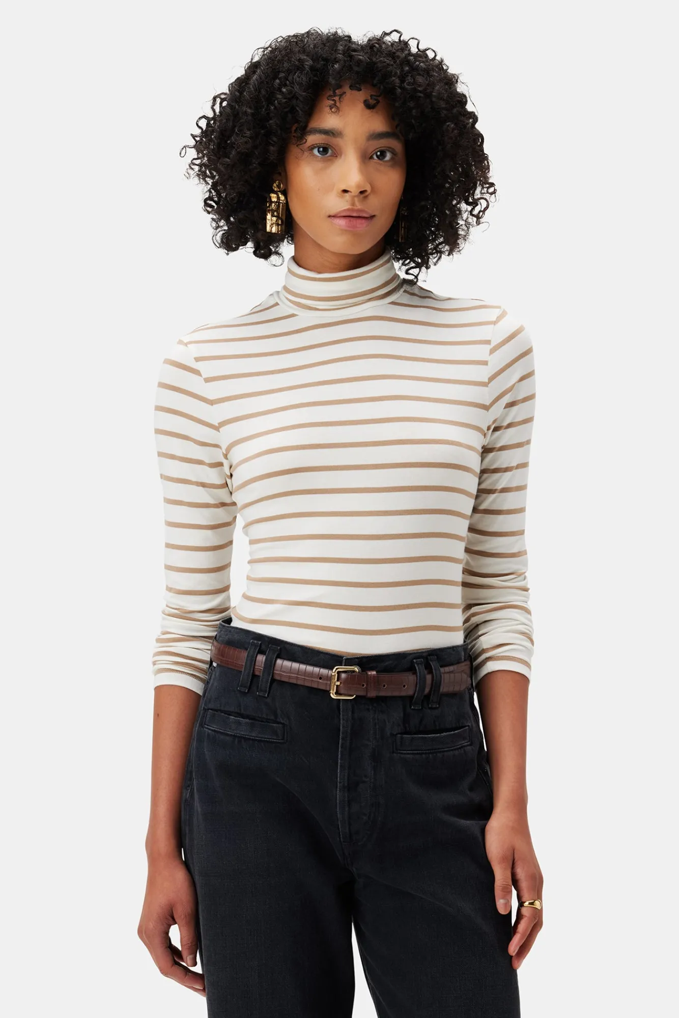 Amour Vert Flannery Modal Turtle Neck- Tops|Clearance